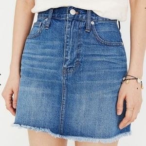 MADEWELL Jean Mini Skirt Women's size 31 100% Cotton Raw Hem 5 Pocket